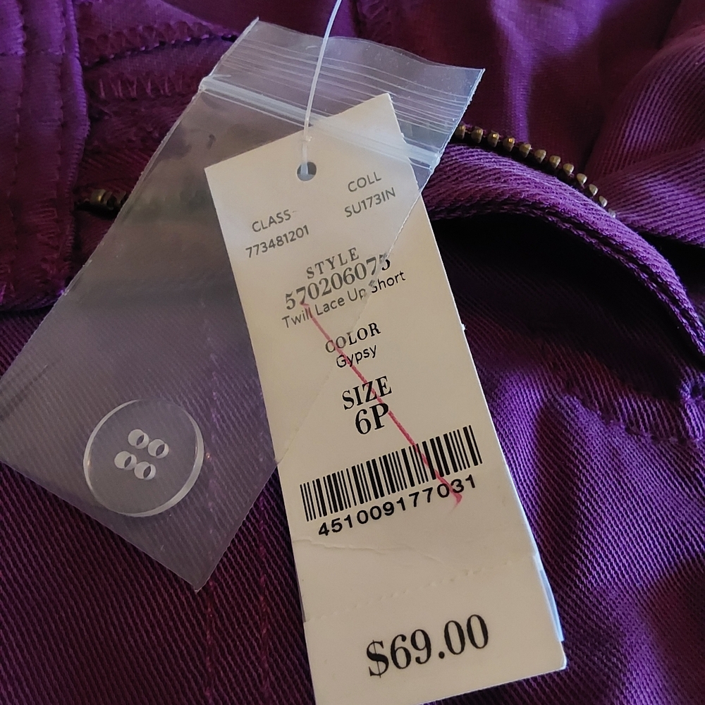 🌺 NWT WHBM Twill Lace-up Shorts - Picture 12 of 14
